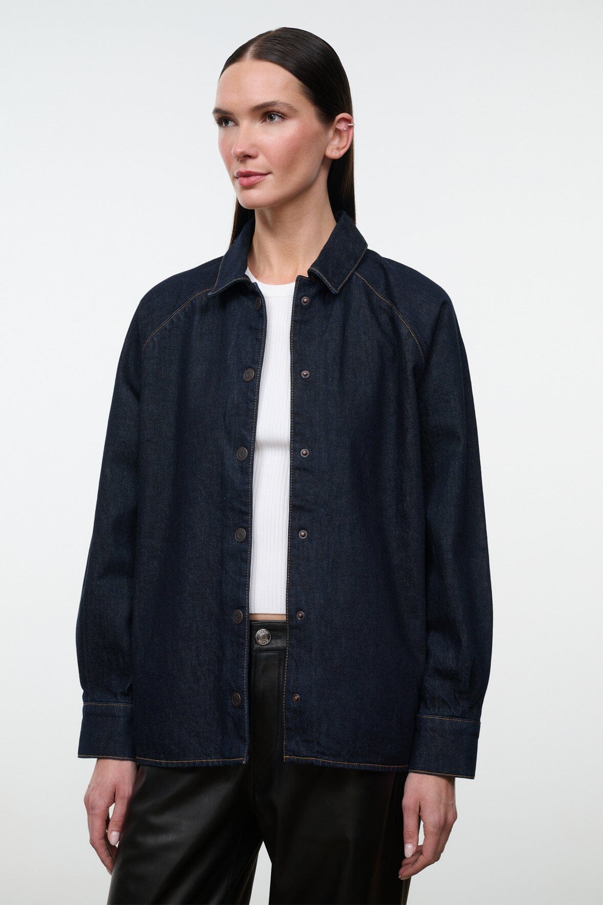 STAUD New In|Clothing Myles Shirt Jacket Indigo