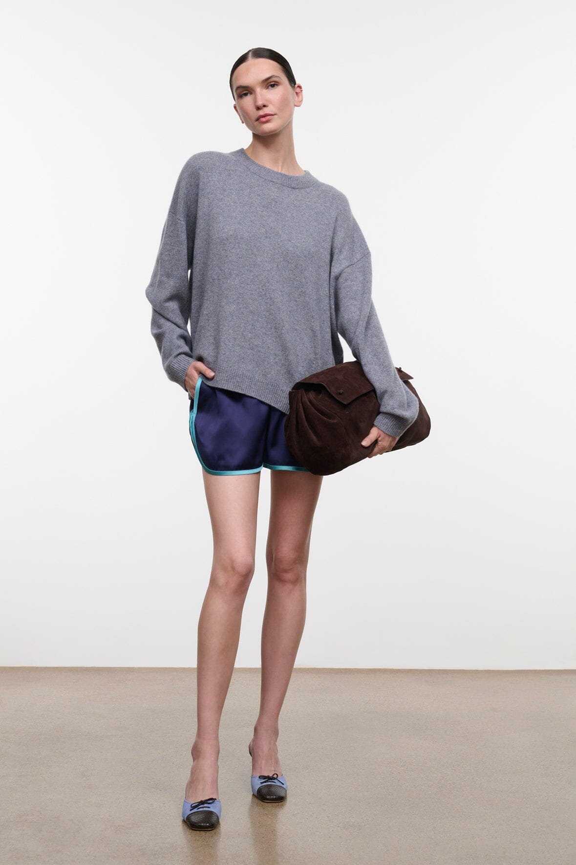 STAUD New In|Clothing Serrano Cashmere Relaxed Crew Ash