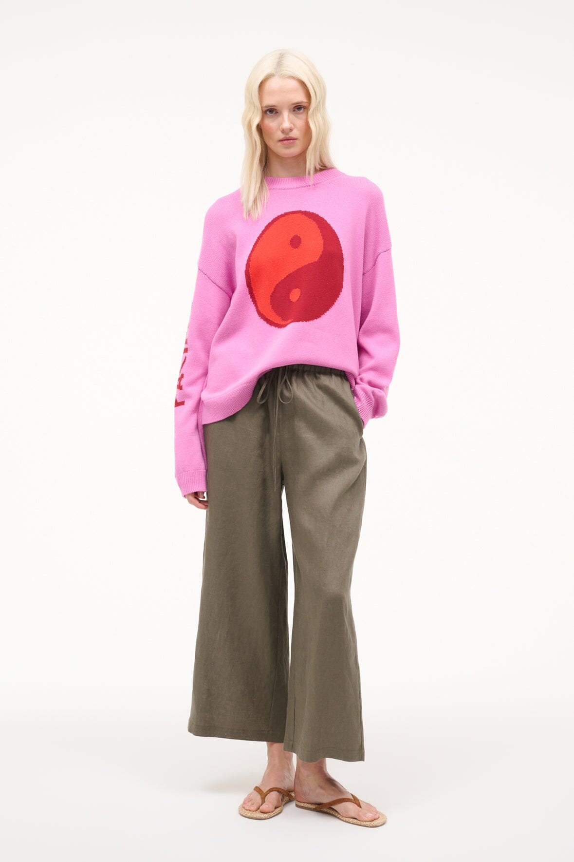 STAUD Clothing Mateo Linen Pant Thyme