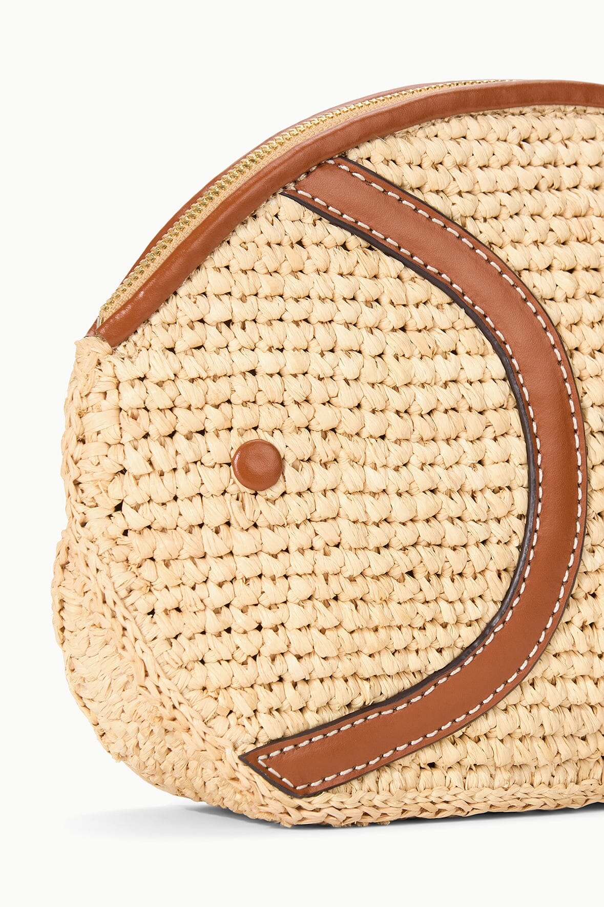 STAUD Handbags Pesce Raffia Clutch Natural Tan