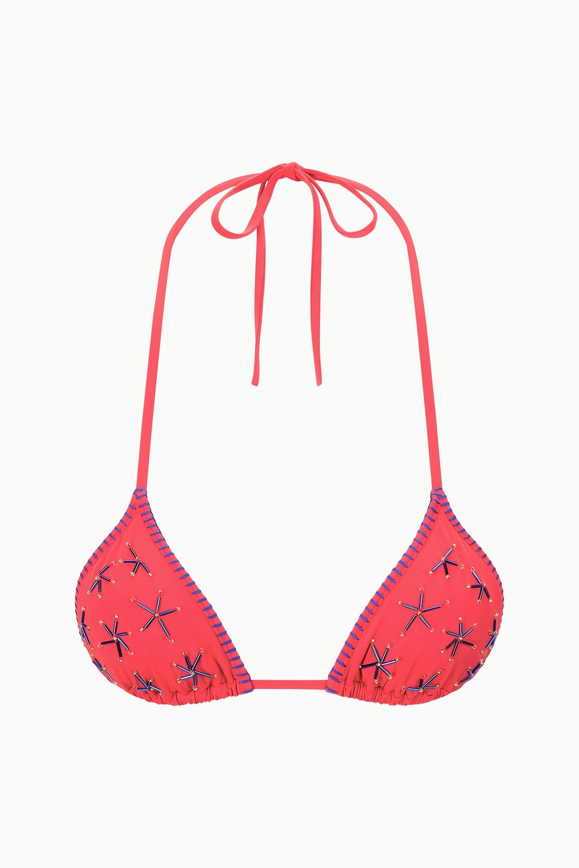 STAUD Swimwear Lido Triangle Bikini Top Painted Foulard