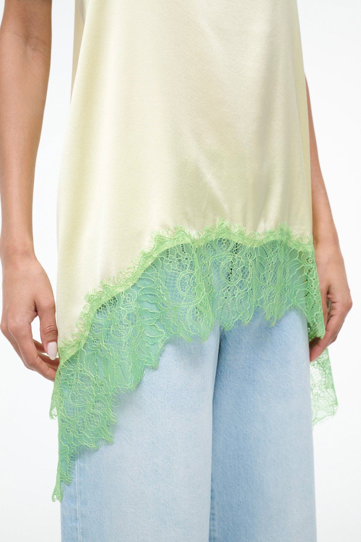 STAUD Sale Chloe Silk Cami Key Lime Sprout