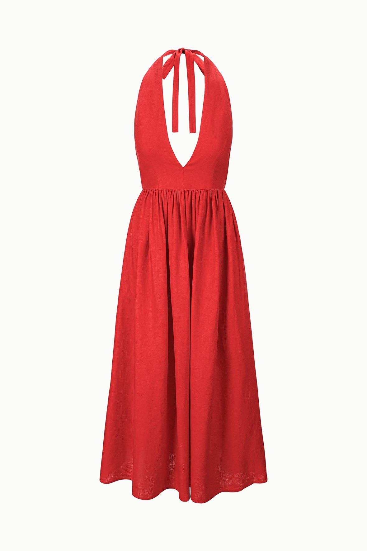 STAUD Clothing|Dresses|New In Grazia Linen Dress Tomato