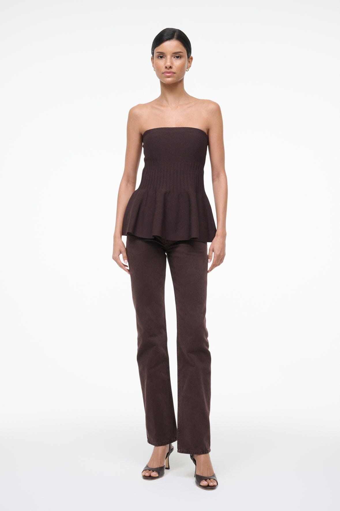 STAUD Clothing Evie Top Earth