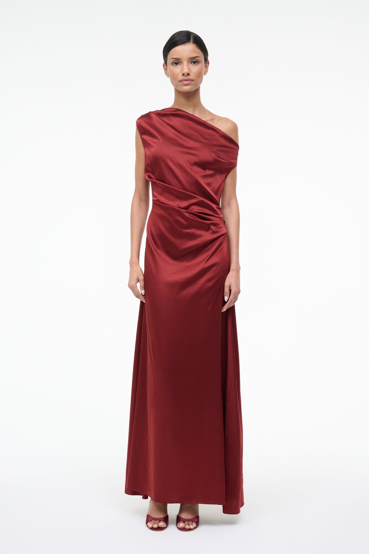STAUD Dresses|Clothing Maxi Phare Silk Dress Sangria
