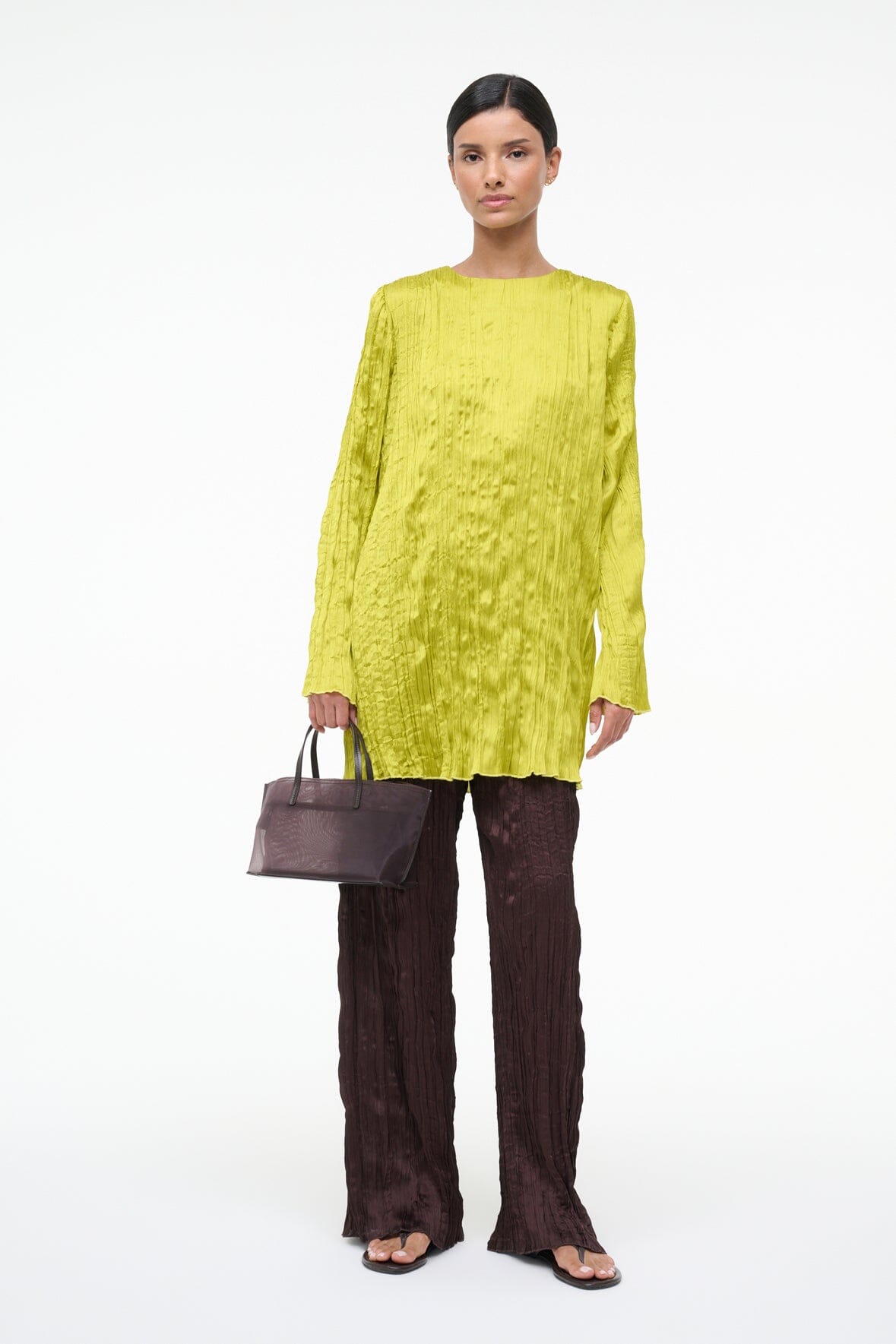 STAUD Sale Kona Dress Chartreuse