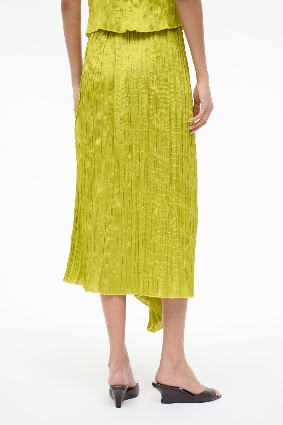 STAUD Sale Mai Skirt Chartreuse