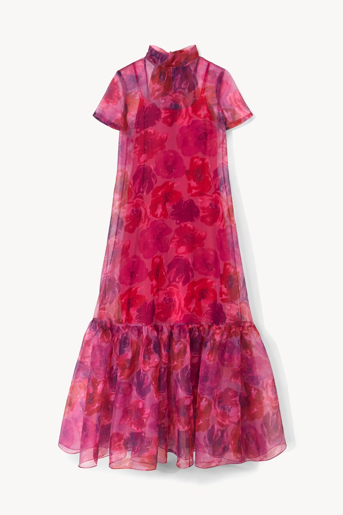 STAUD Clothing Calluna Dress Magenta Painted Floral
