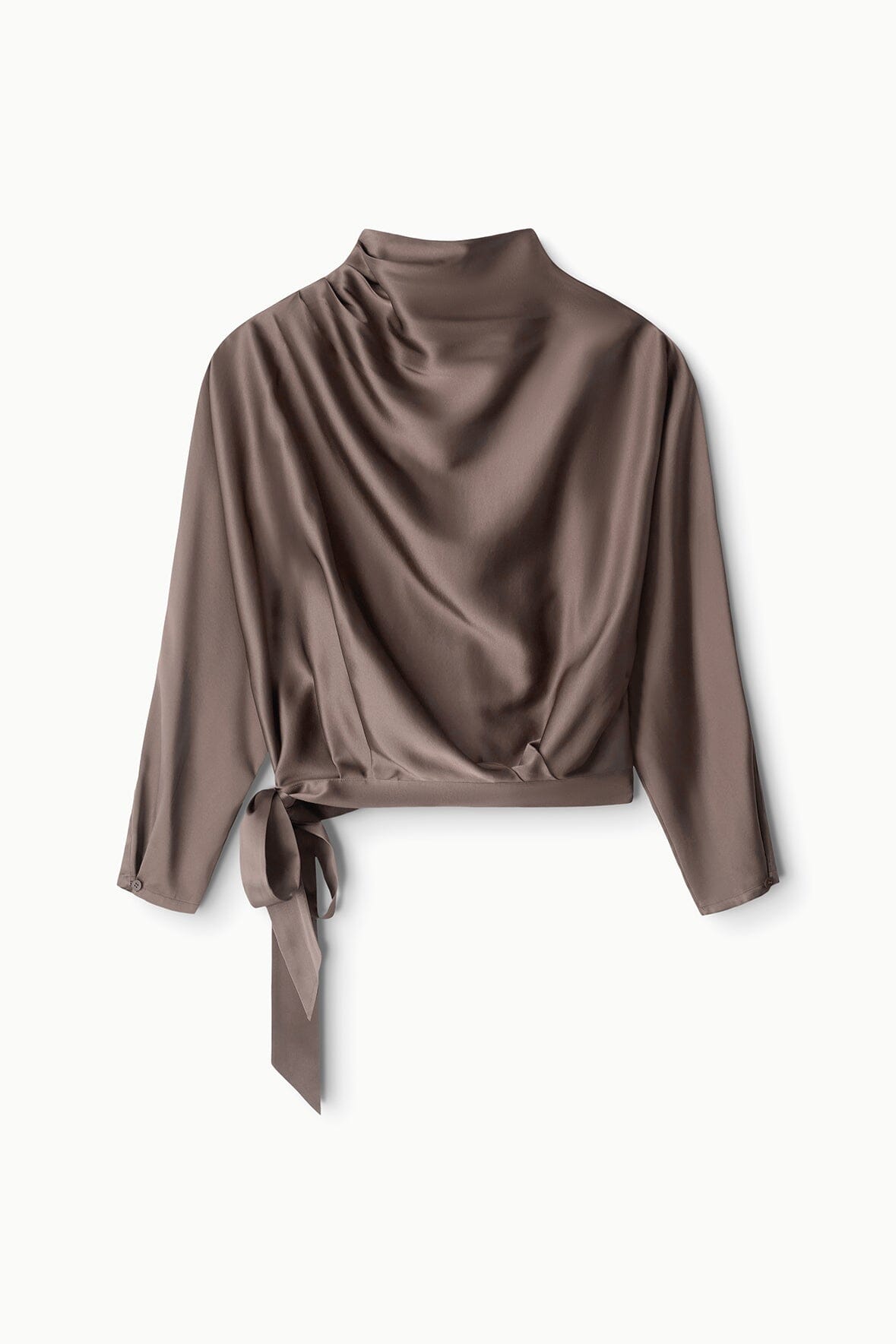 STAUD Sale Phoebe Silk Top Truffle