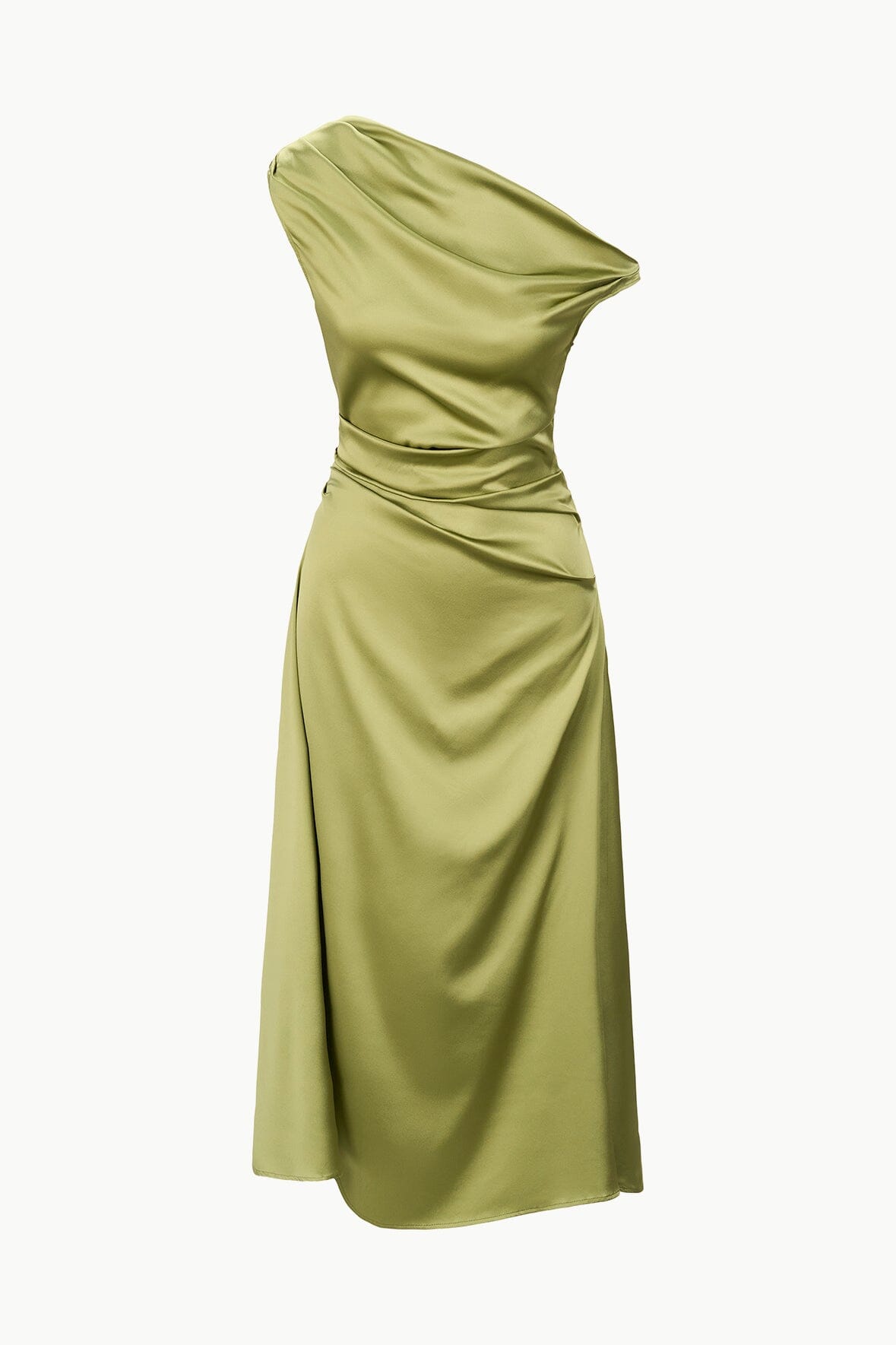 STAUD Sale Phare Silk Dress Moss