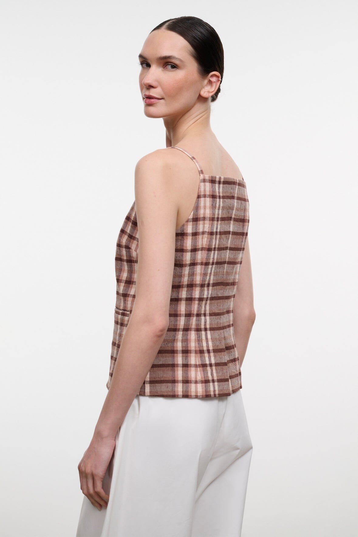 STAUD Sale Una Top Tuscany Plaid
