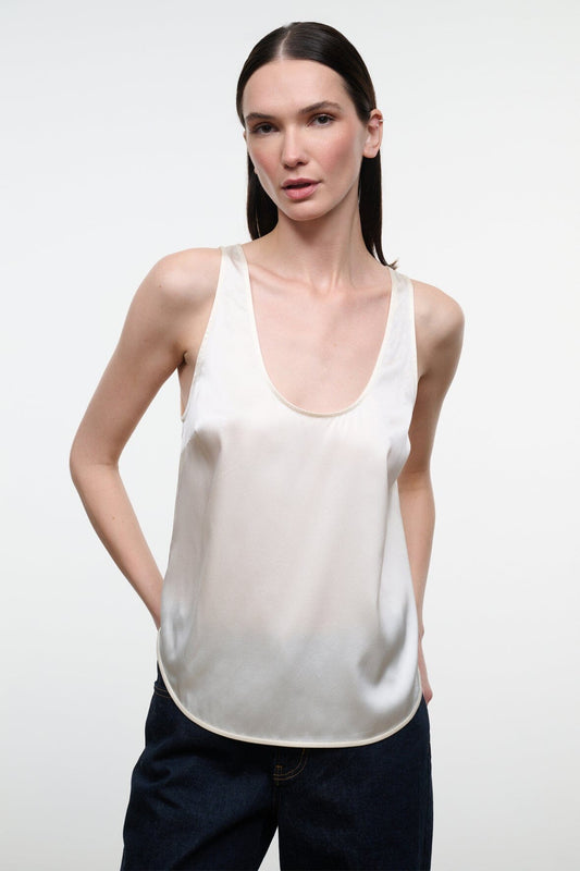 STAUD New In|Clothing Yves Silk Tank Ivory