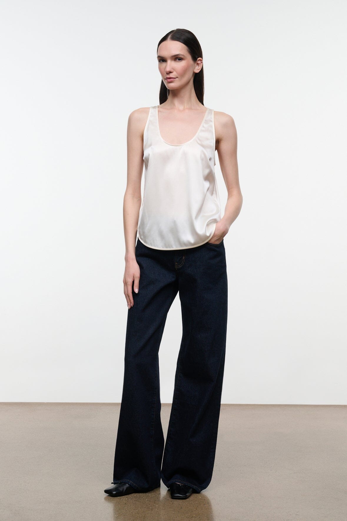 STAUD New In|Clothing Yves Silk Tank Ivory