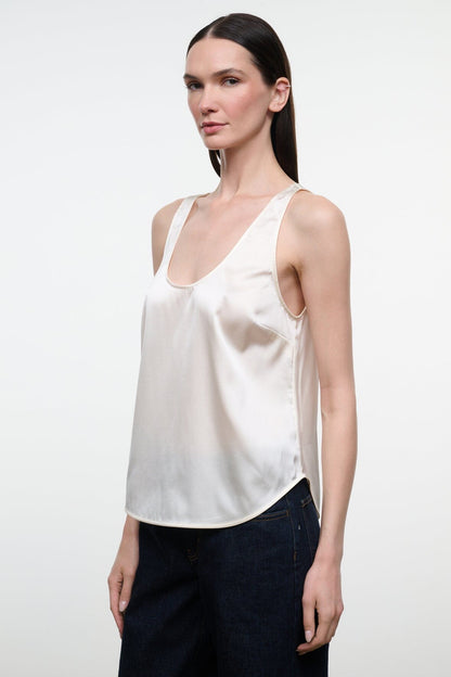 STAUD New In|Clothing Yves Silk Tank Ivory