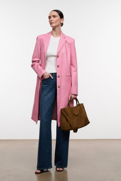 STAUD New In|Clothing Wyatt Leather Coat Wild Rose