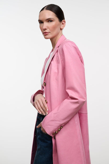 STAUD New In|Clothing Wyatt Leather Coat Wild Rose