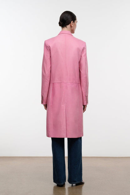 STAUD New In|Clothing Wyatt Leather Coat Wild Rose