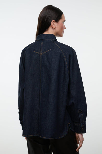 STAUD New In|Clothing Myles Shirt Jacket Indigo