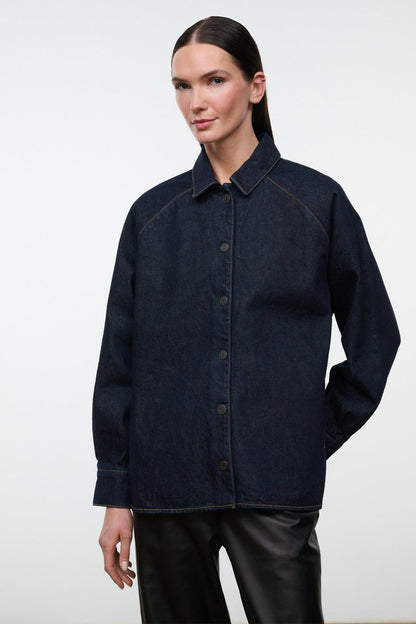 STAUD New In|Clothing Myles Shirt Jacket Indigo