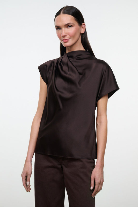 STAUD New In|Clothing Davina Silk Top Earth