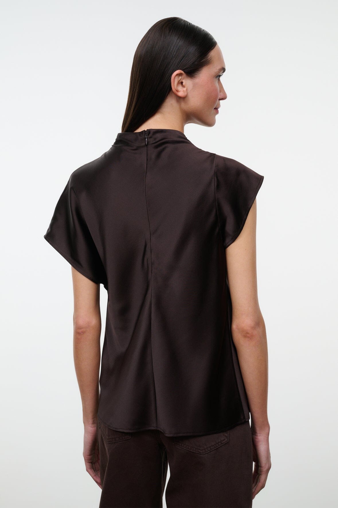 STAUD New In|Clothing Davina Silk Top Earth