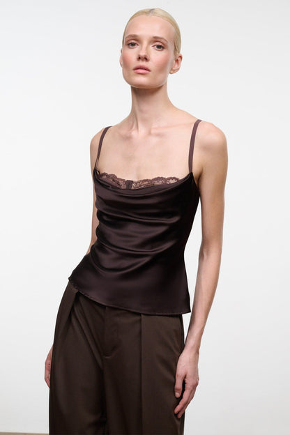 STAUD New In|Clothing Evangeline Silk Top Earth