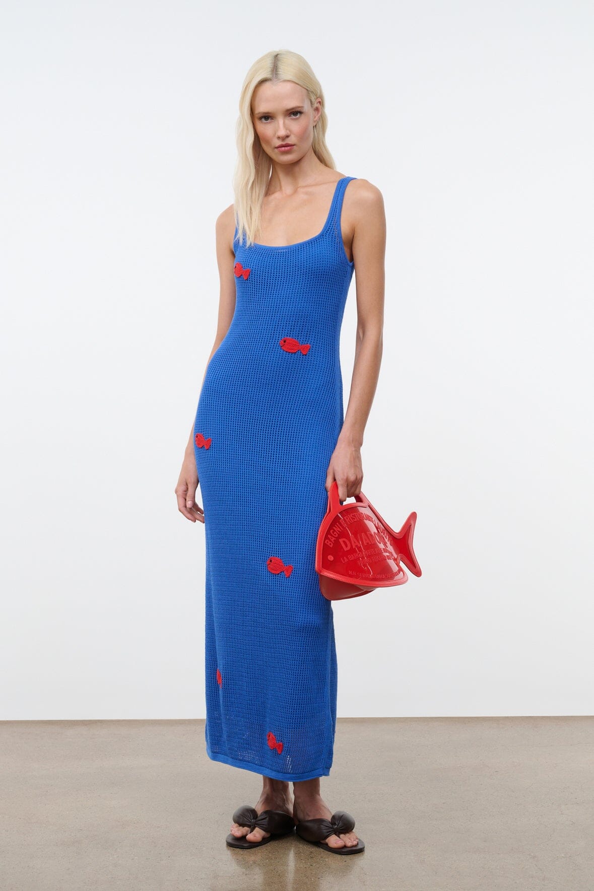 STAUD New In|Handbags Cleo Fish Bag X Da Adolfo - Pvc Red Rose Edition