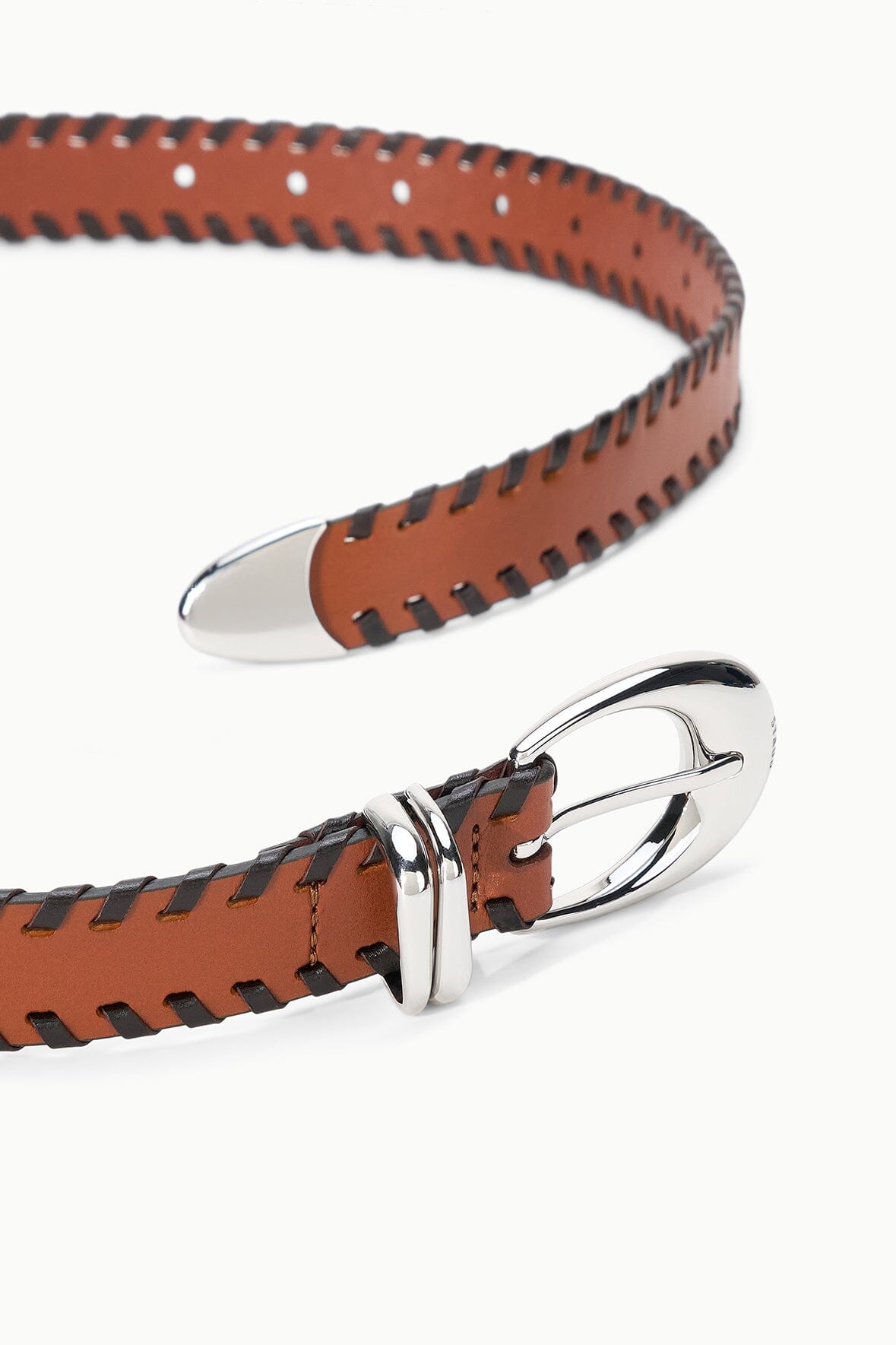 STAUD New In|Accessories Moon Metal Keeper Belt - 26 Mm Tabac Espresso