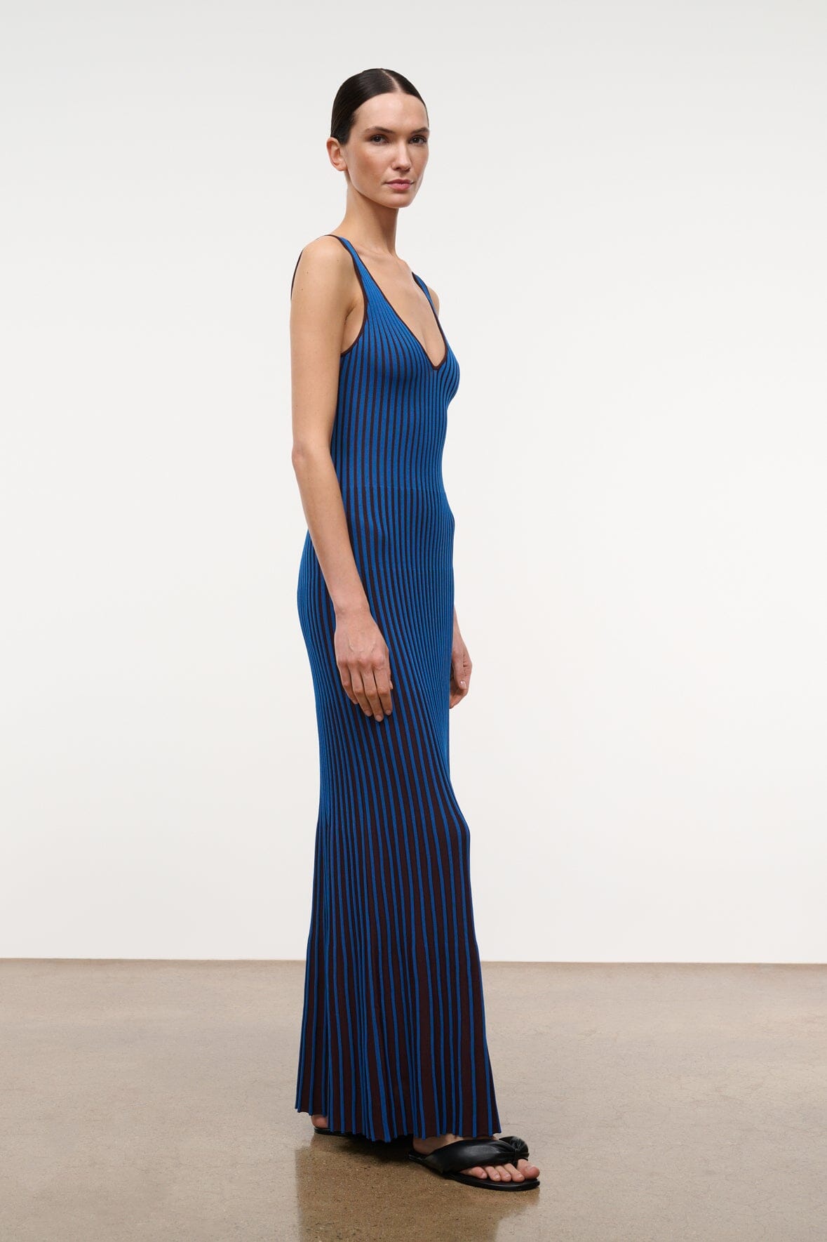 STAUD Clothing|Dresses|New In Claretta Dress Espresso Cobalt