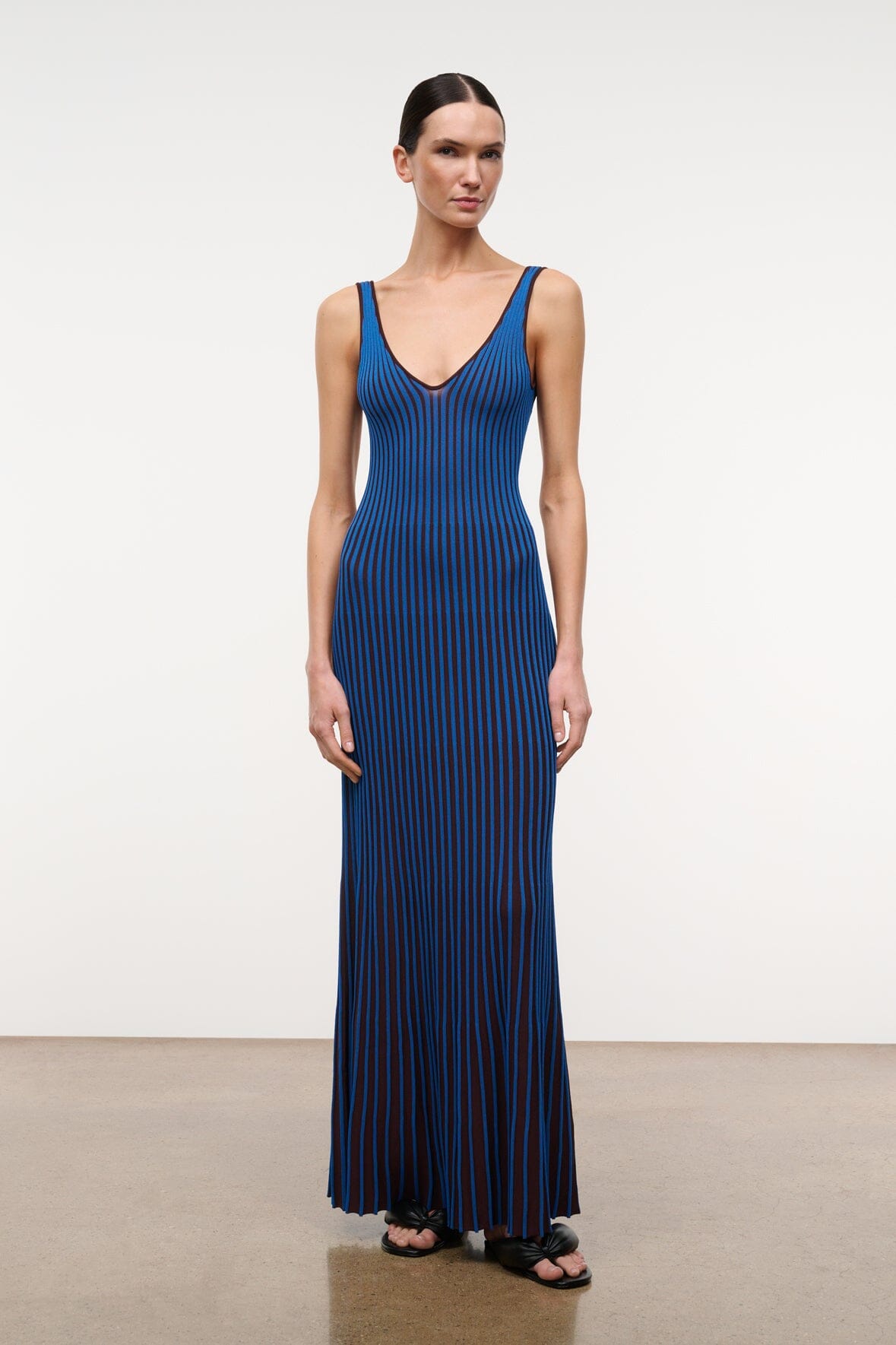 STAUD Clothing|Dresses|New In Claretta Dress Espresso Cobalt