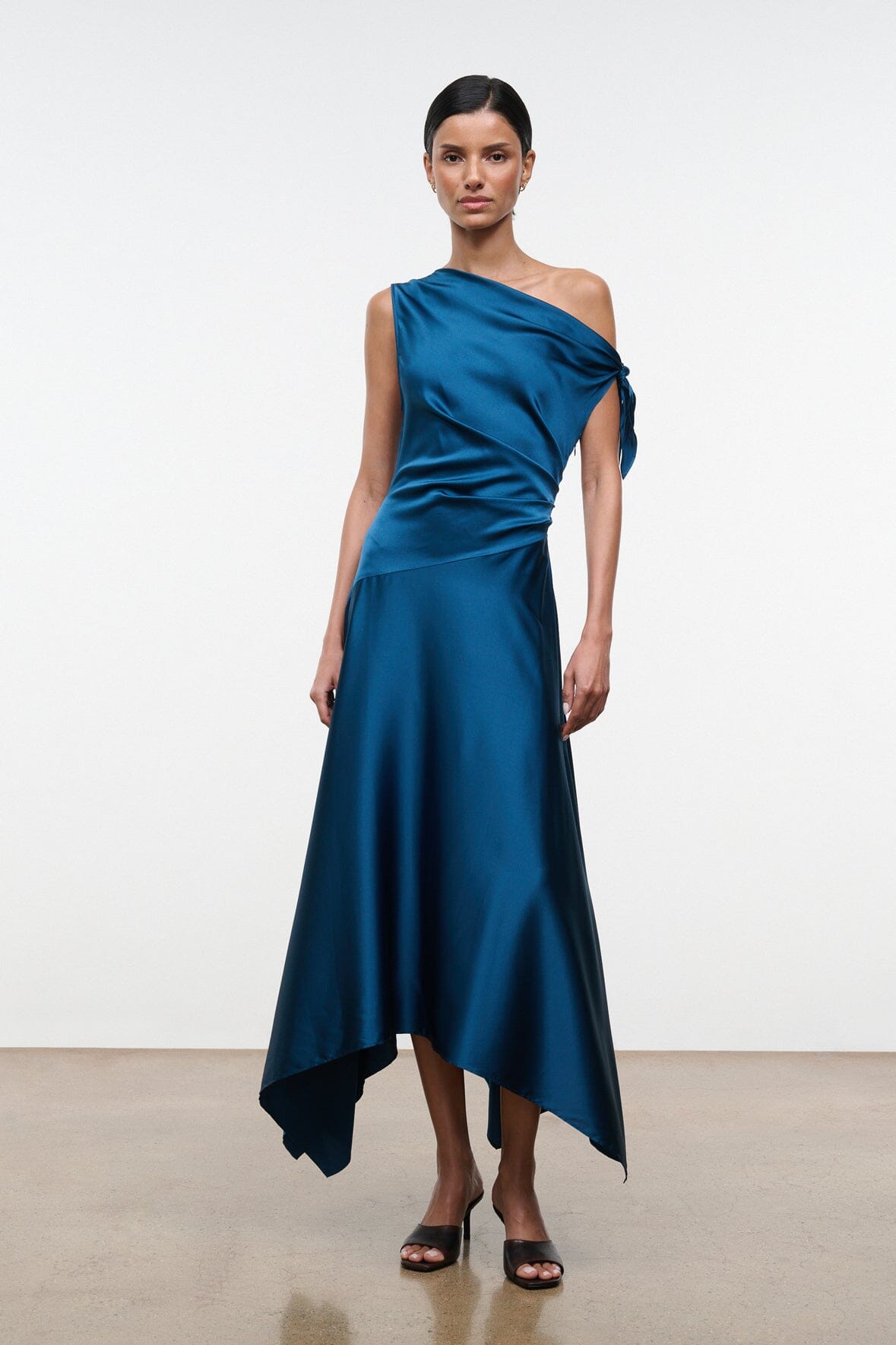 STAUD Clothing|Dresses|New In Portia Silk Dress Harbor
