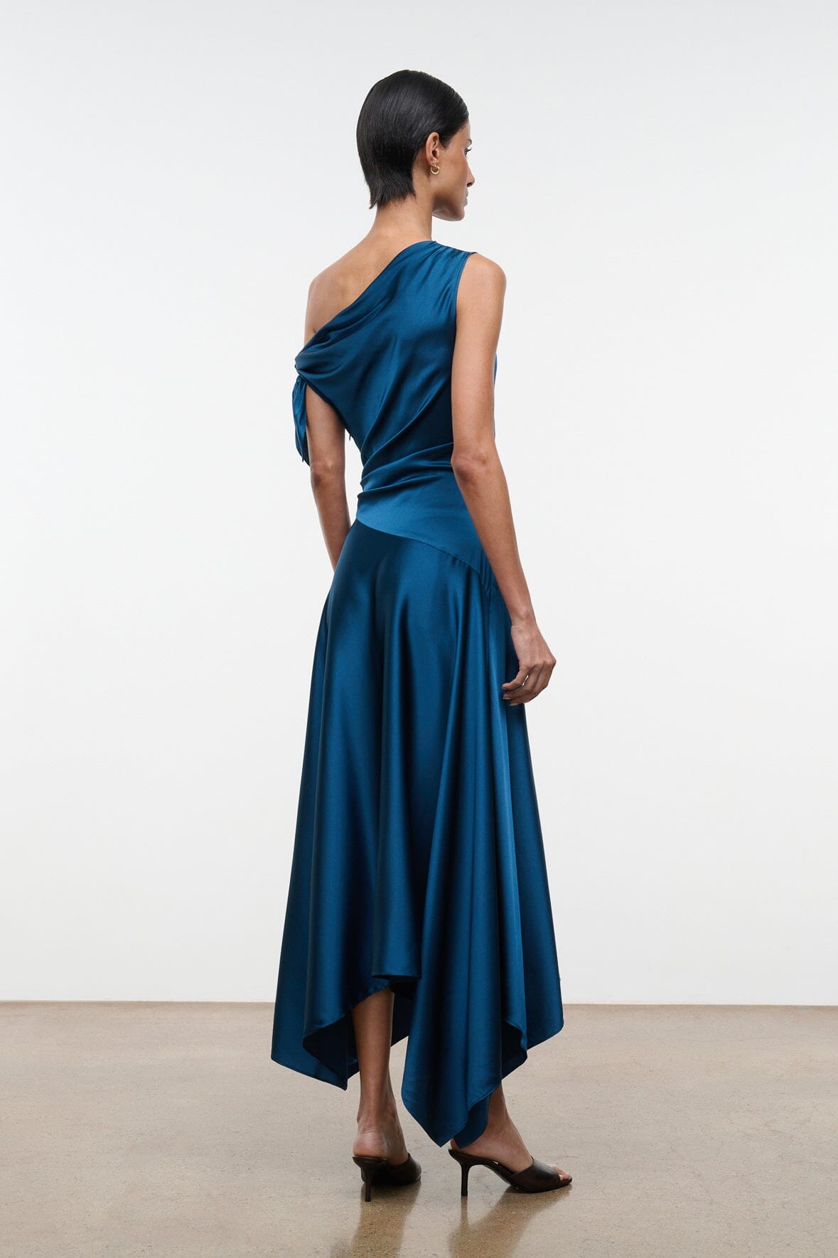 STAUD Clothing|Dresses|New In Portia Silk Dress Harbor