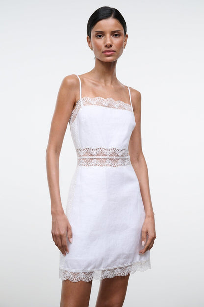 STAUD Clothing|Dresses Amalina Linen Mini Dress White