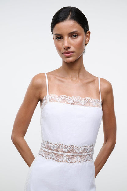 STAUD Clothing|Dresses Amalina Linen Mini Dress White