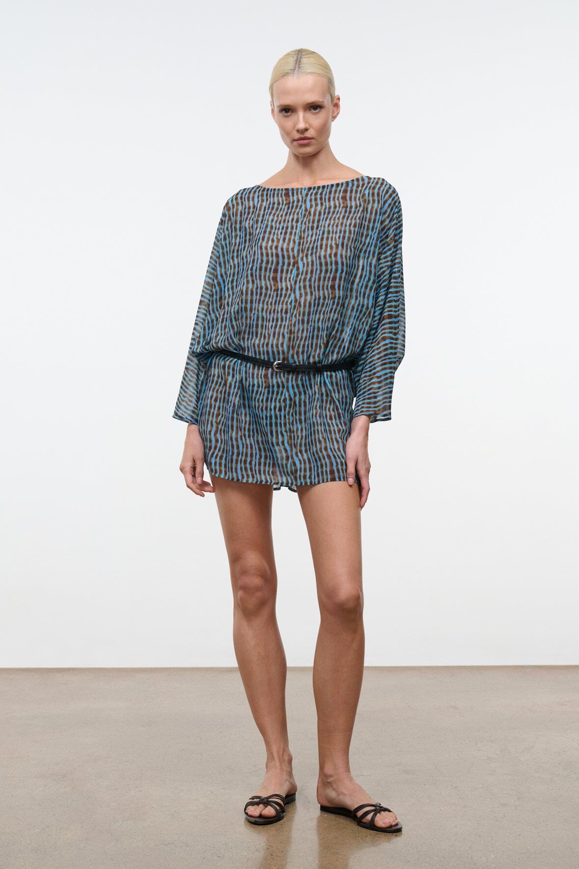 STAUD Clothing Nour Mini Dress Tidal Shell