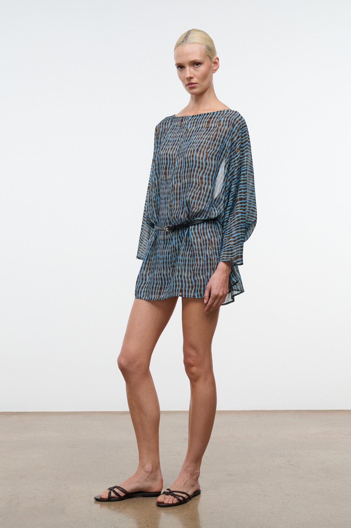 STAUD Clothing Nour Mini Dress Tidal Shell