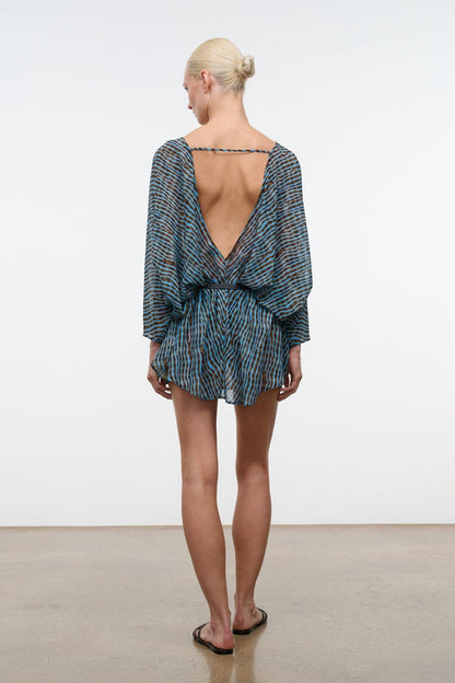 STAUD Clothing Nour Mini Dress Tidal Shell