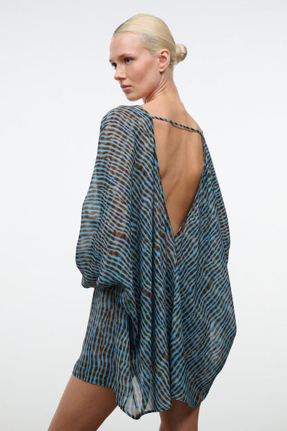STAUD Clothing Nour Mini Dress Tidal Shell