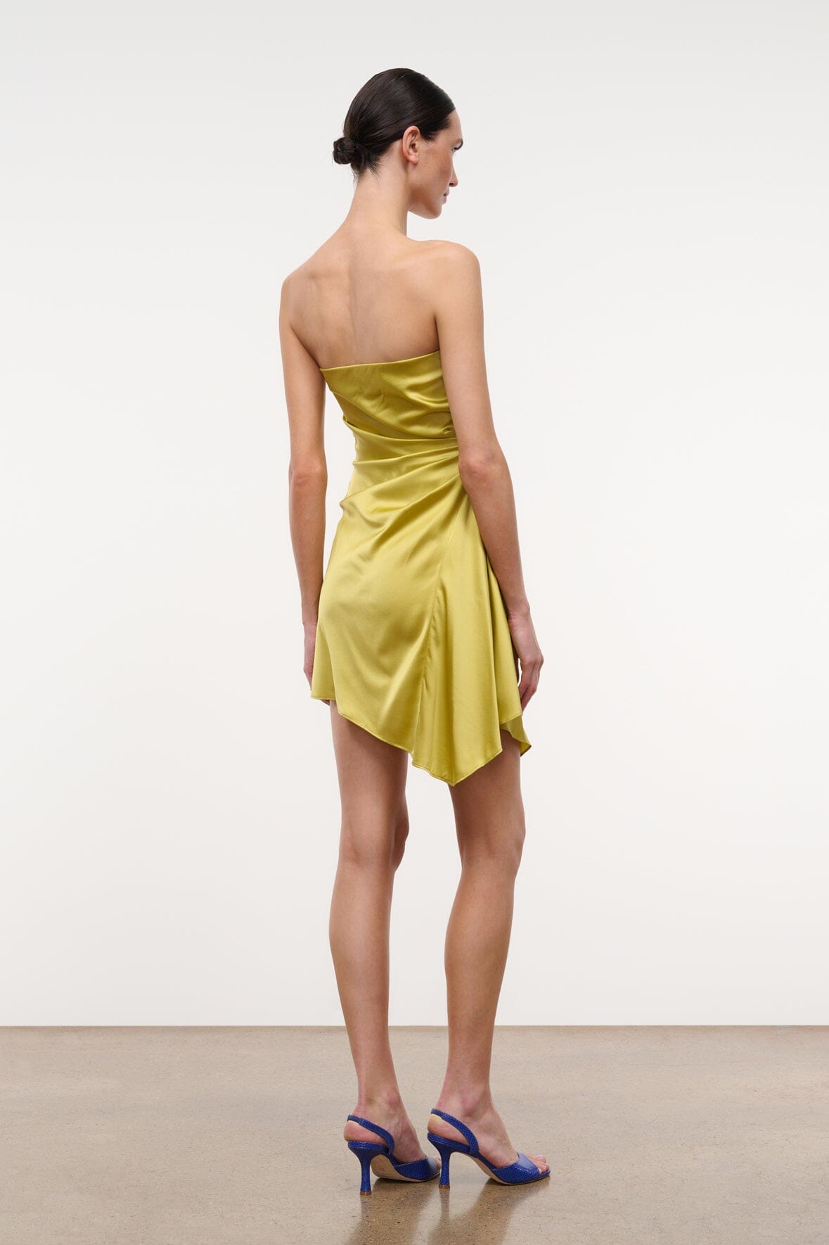 STAUD Clothing|Dresses|New In Adriana Silk Dress Citron