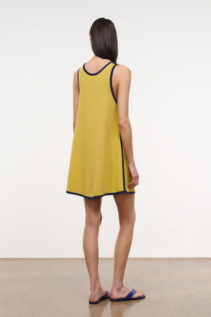 STAUD Clothing|Dresses|New In Piazza Dress Citron Navy Reversible