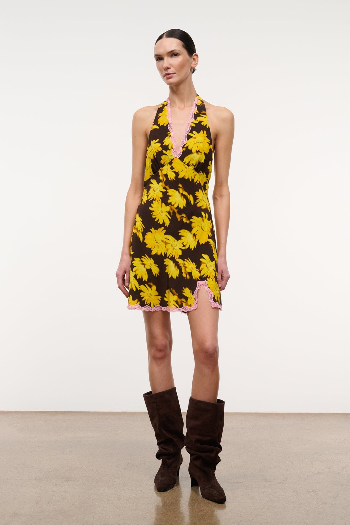 STAUD Clothing|Dresses|New In Lucca Mini Dress Golden Daisy