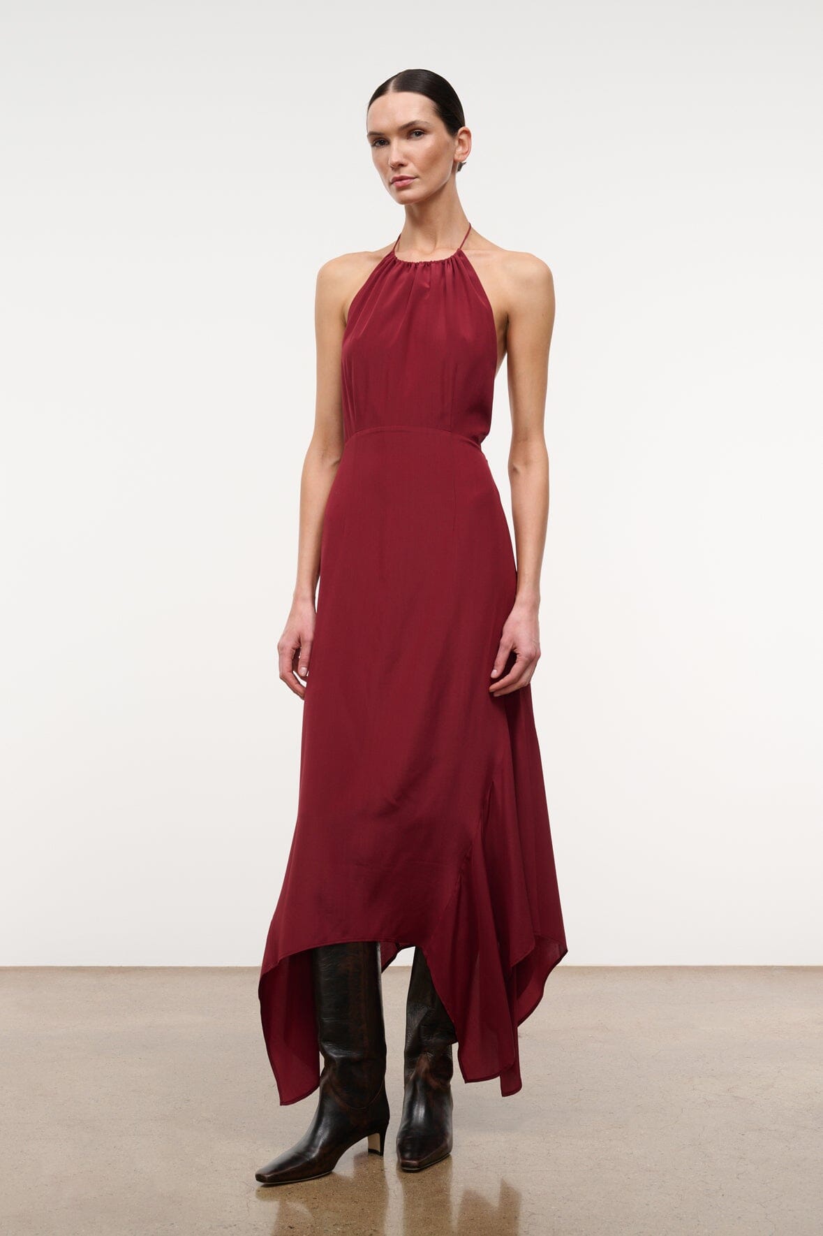 STAUD Clothing|Dresses|New In Bianca Silk Dress Pinot