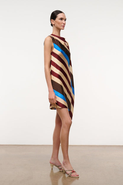 STAUD Clothing|Dresses|New In Sabina Silk Dress Caffe Stripe