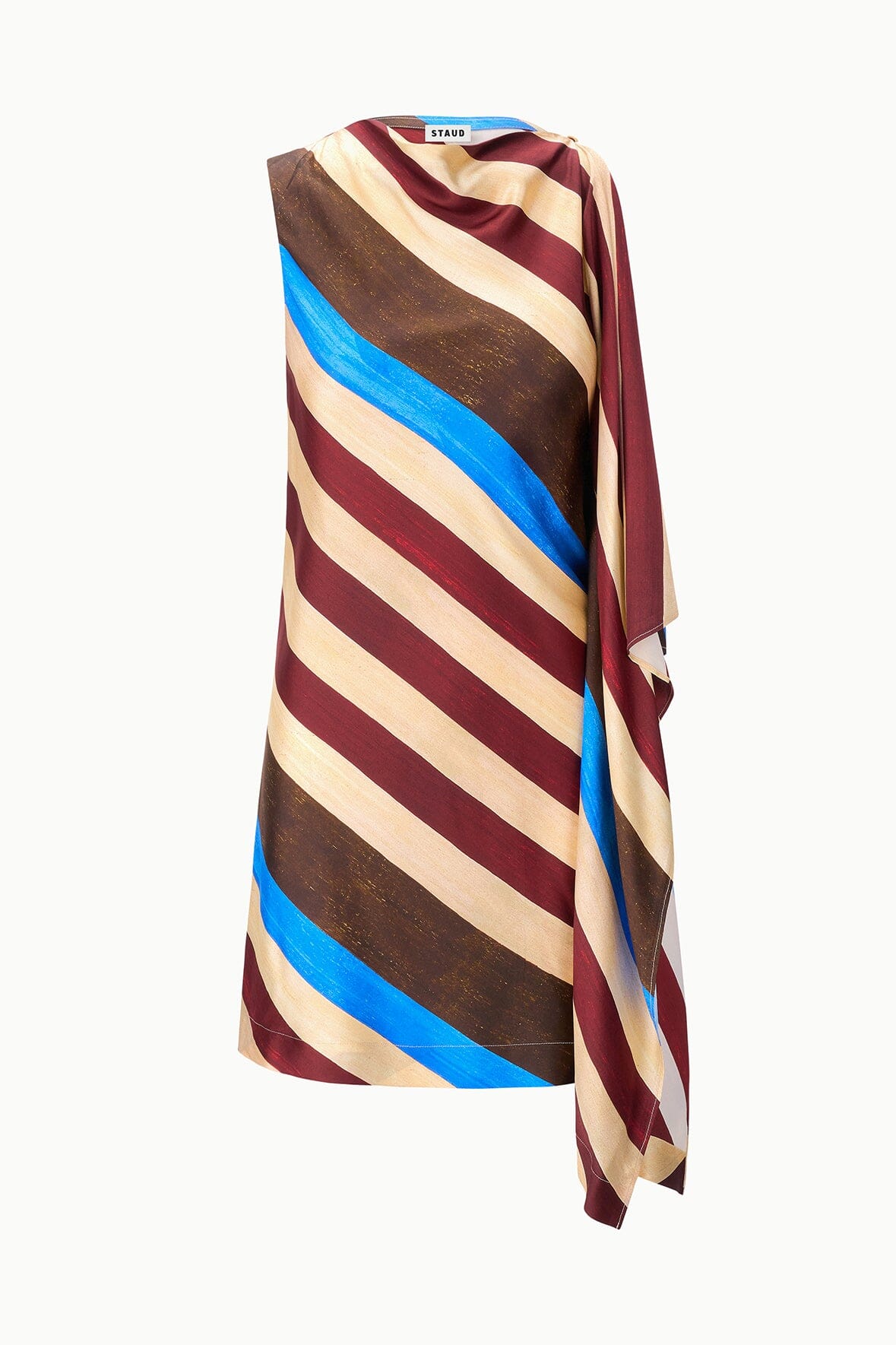 STAUD Clothing|Dresses|New In Sabina Silk Dress Caffe Stripe