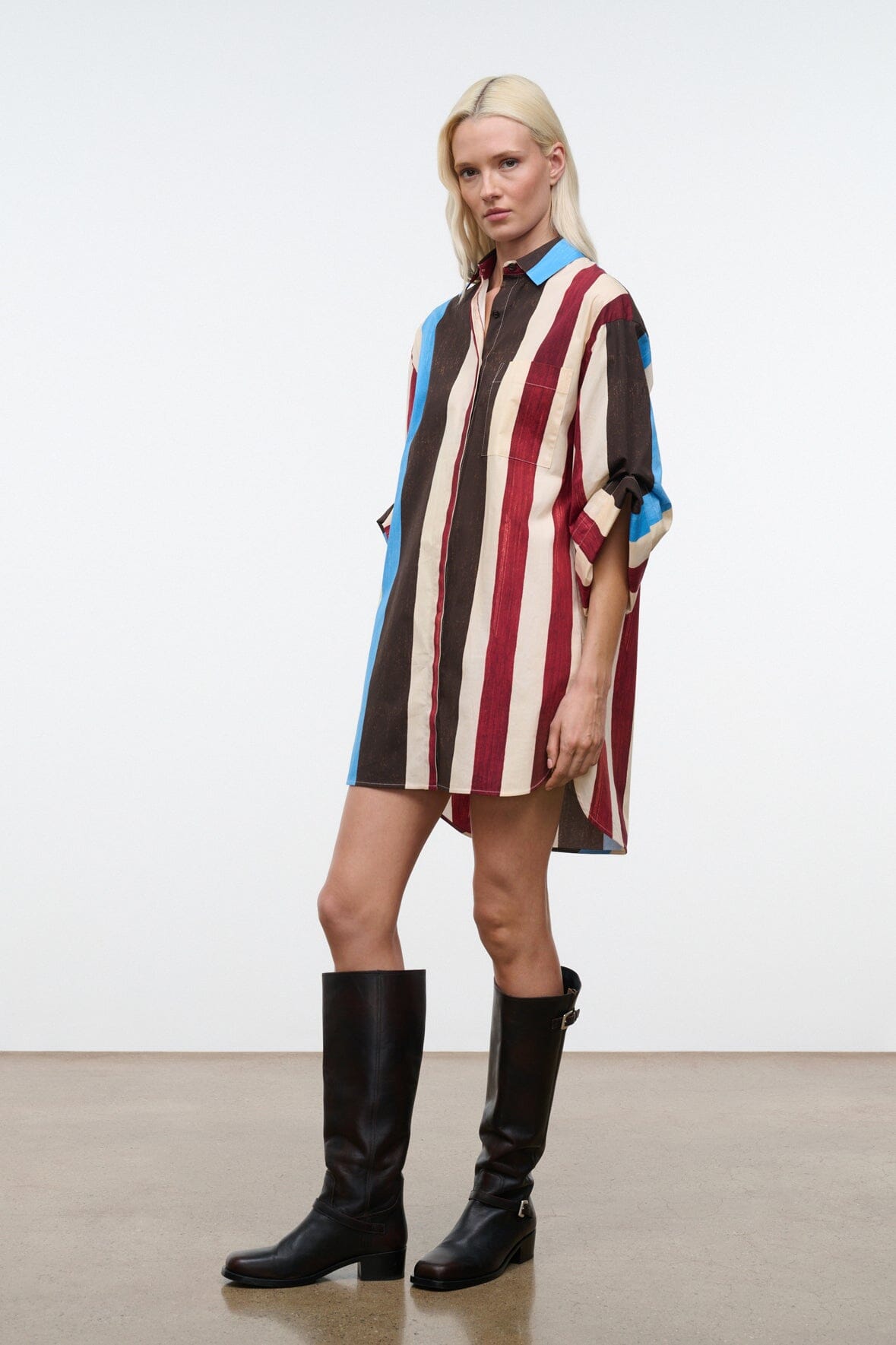 STAUD Clothing|New In Nico Dress Caffe Stripe