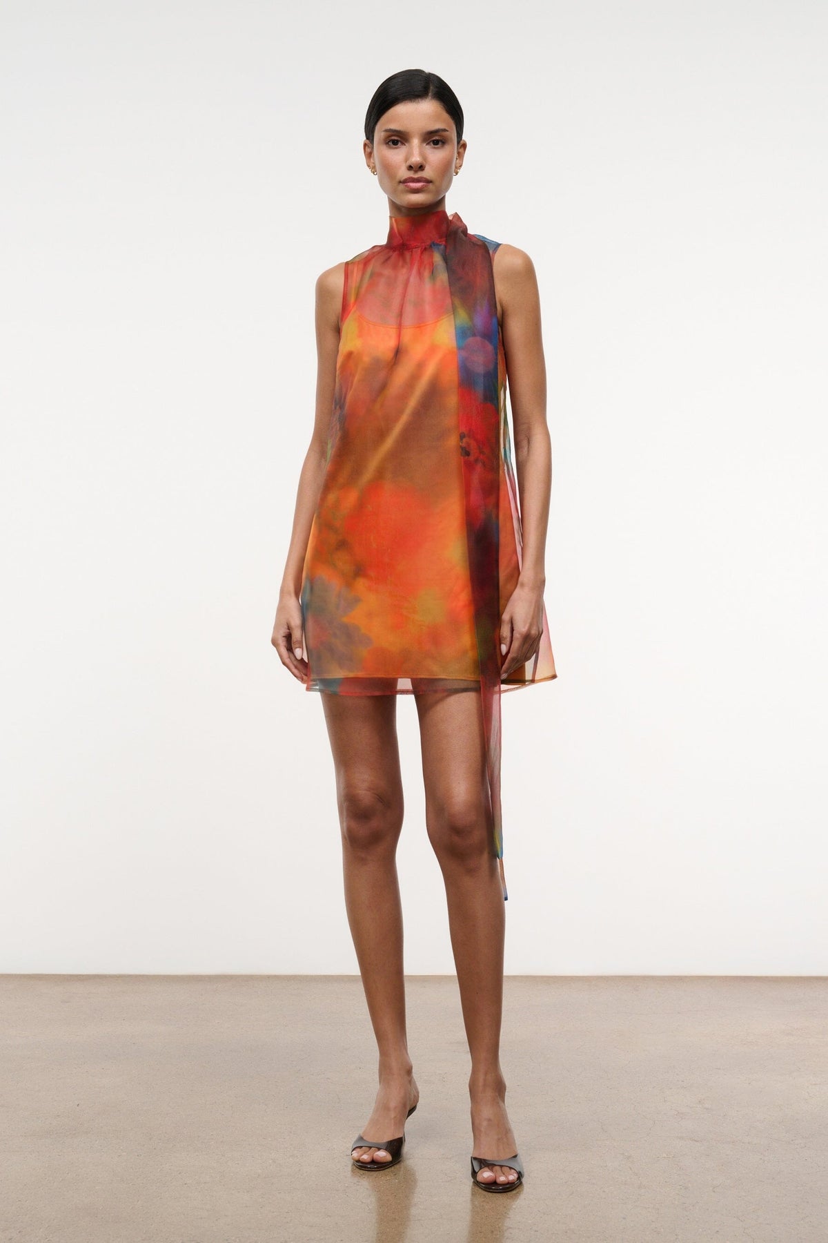 STAUD Clothing|Dresses|New In Albee Mini Dress - Sheer Organza With Abstract Floral Print