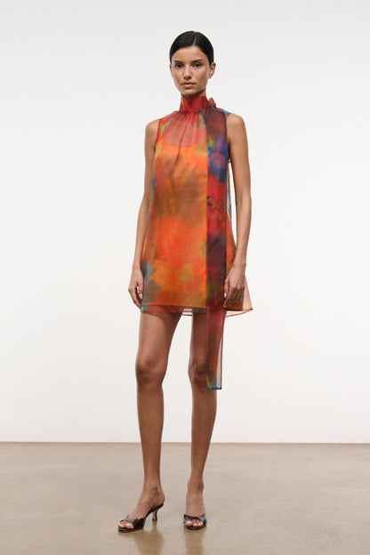 STAUD Clothing|Dresses|New In Albee Mini Dress - Sheer Organza With Abstract Floral Print