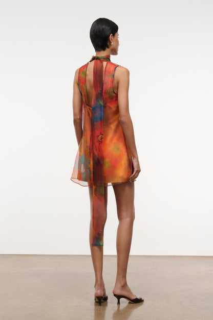 STAUD Clothing|Dresses|New In Albee Mini Dress - Sheer Organza With Abstract Floral Print