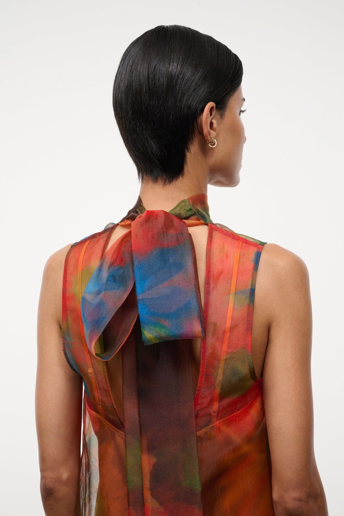 STAUD Clothing|Dresses|New In Albee Mini Dress - Sheer Organza With Abstract Floral Print