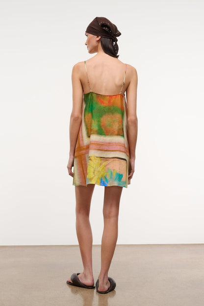 STAUD Clothing|Dresses|New In Laura Linen Mini Dress Superbloom Scarf